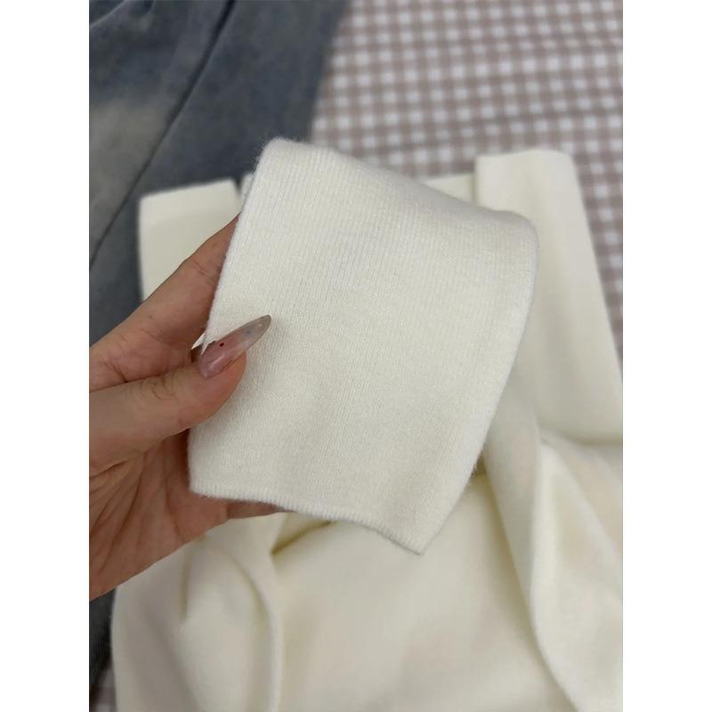 Spring, Autumn and Winter Small Stand-up Neck Sweater with Femininity Simple Style Long-sleeved Knitted Top Soft Waxy Bottoming Shirt