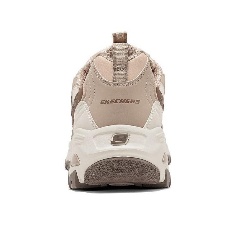 Skechers D'LITES Women Fabric Synthetic Leather Comfort Fashion Wear Resistant Low Top Chunky Sneakers Taupe 150555-TPE
