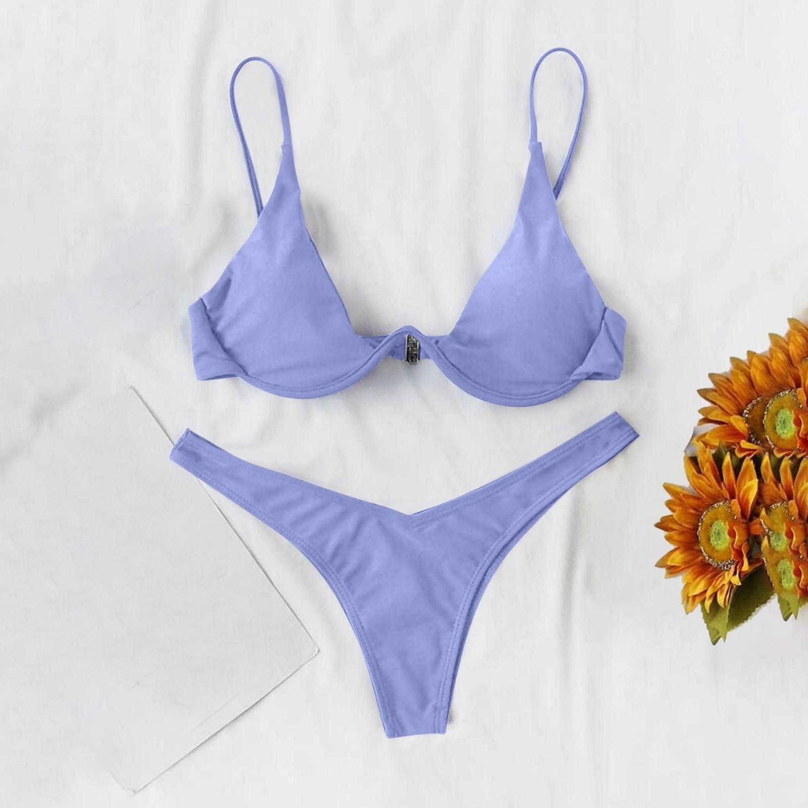 

Жіночий сексуальний комплект з 2 предметів, суцільний колір, бікіні, купальник з краваткою-метеликом XL