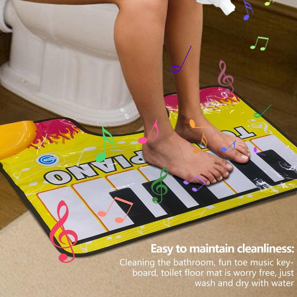 Novelty Potty Piano Sounding Carpet Potty Piano Singing Rug Bathroom Funny Toe Music Keyboard Toilet Floor Mat
