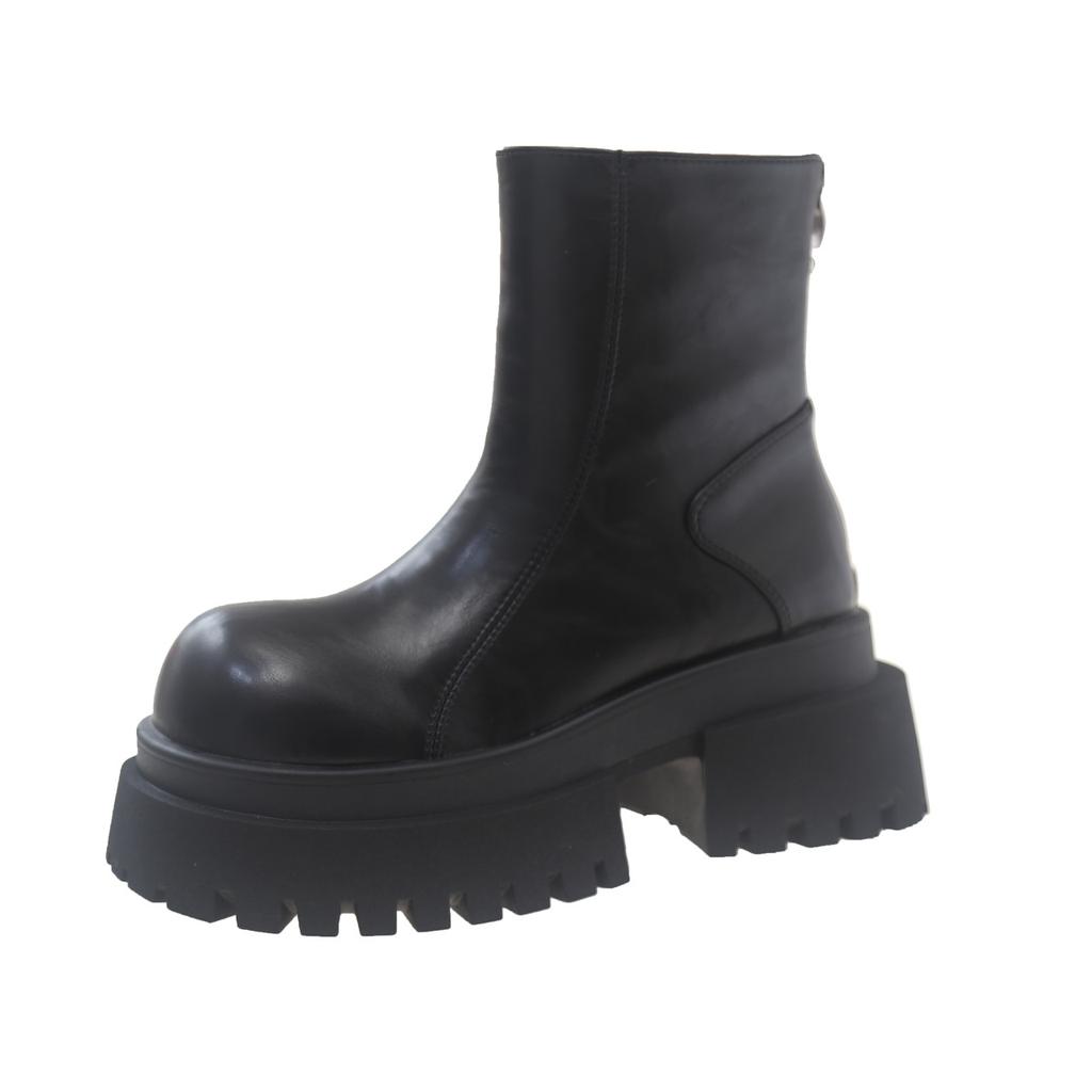 Martin boots women's big head cigarette boots velvet thick-soled muffin small Chelsea boots locomotive boots short boots cotton boots