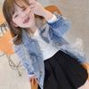 Toddler Kid Girls Denim Jackets Autumn Spring Jeans Lace Long Sleeve Coats Outerwear Cowboy Outwear Children Clothing