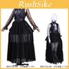 The Addams Family Wednesday Cosplay Costume With Black Hollow Out Dress For Halloween And Party