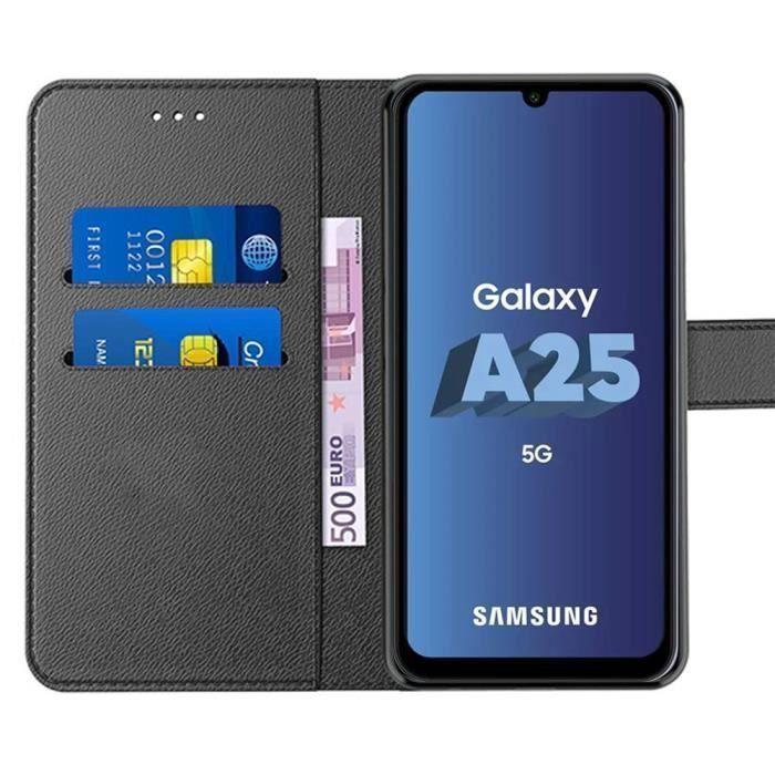 Coque de protection - Booling - pour Samsung Galaxy A25 5G - Antichoc - Cuir PU - Support réglable