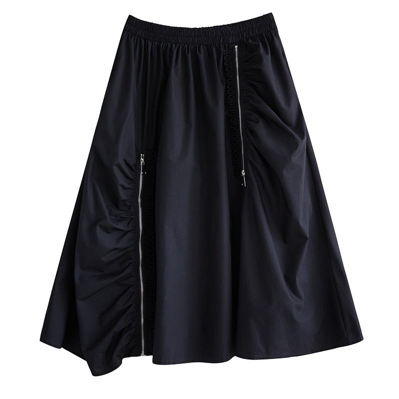 Plus Size High Waist Black Vintage Casual Spring Autumn Loose Long for Woman Skirts Womens Skirt