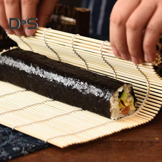 Bamboo Sushi Mat with Rice Spoon Natural Sushi Roller Mat Food-Safe Sushi Making Supplies for Shaping Molding Sushi Roll