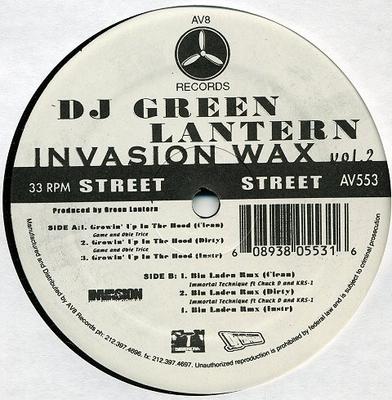 12inch Record DJ GREEN LANTERN - Invasion Wax Vol. 2 AV553 AV8 2005 US Rap & Hip-Hop/R&B Used