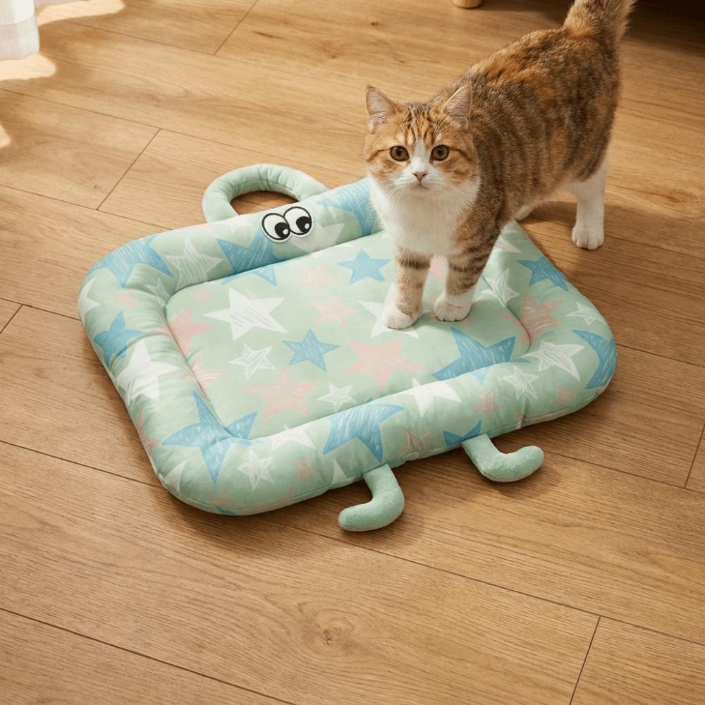 Cartoon Summer Dog Bed Nonslip Pet Cooling Nest Cute Ice Silk Cushion Pet Sleeping