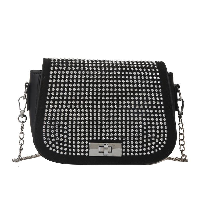 Stylish Trendy Chain Bag For Women Casual Commuting Shoulder Purse In Black White Khaki Silver