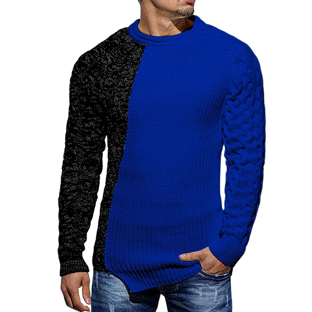Men's  Texture  Twisted Flower  Process  Round Neck  Thickened  Pullover  Knitted Sweater  Sweater
