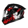 Unisex Double Lens Full Face Motorcycle Helmet with Large Tail Wing