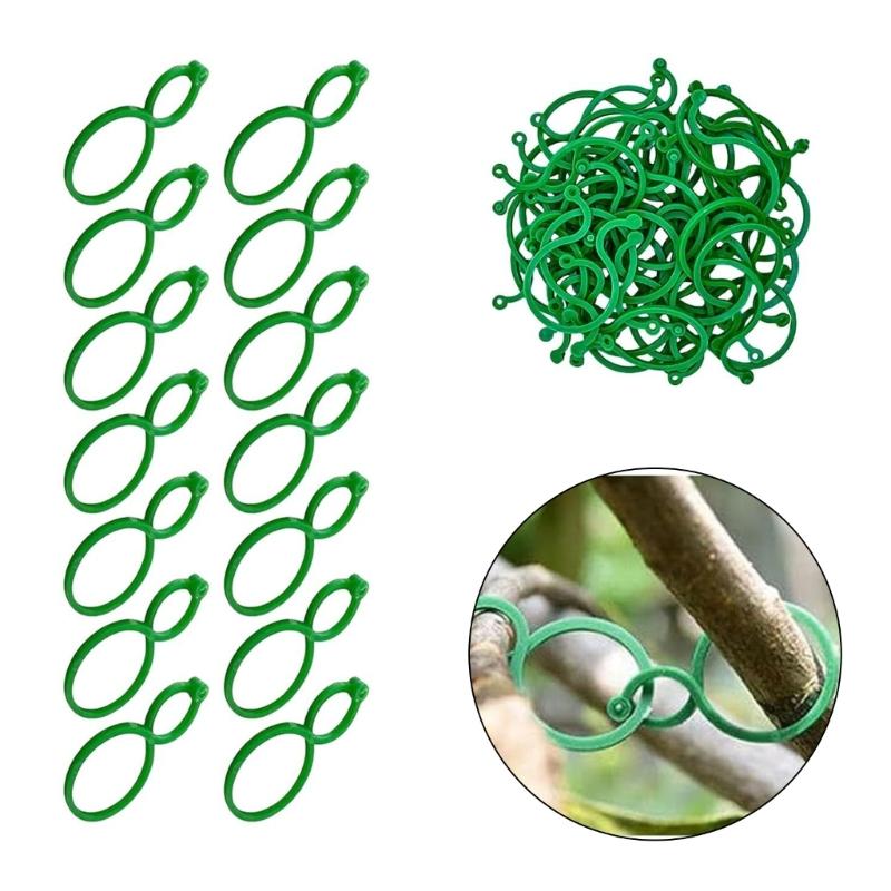 500Pcs Garden Vine Strapping Clips Plant Bundled Buckle Rings Holder Tomato Garden Plant Stand Garden Decors Accessories
