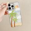 Summer Seaside Coconut Tree Suitable for Apple 16promax Mobile Phone Case 14 Electroplated IPhone 15 Protective Case