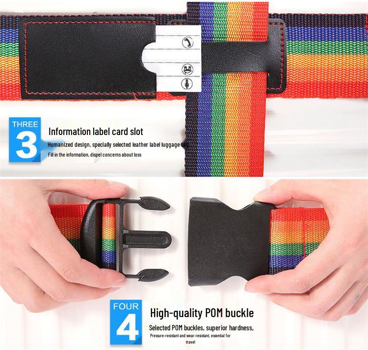 Explosion-Proof Customs Lock Luggage Straps: Reinforced Cross-Packing Straps for Tightening Checked Baggage.