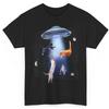 Cats In Space T Shirt Alien Cat UFO Abduction Tee Unisex Heavy Cotton Tee