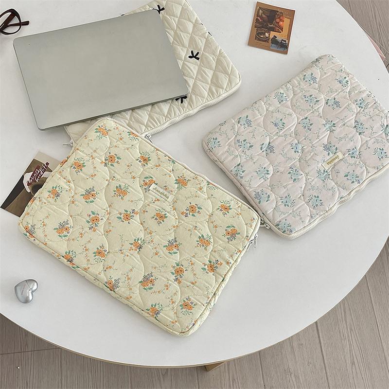 Cute Embroidery Bow Or Floral Graphic Laptop Bag Tablet Sleeve Case 11 13.3 14 15.6 Inch For Tablet Pc Laptop