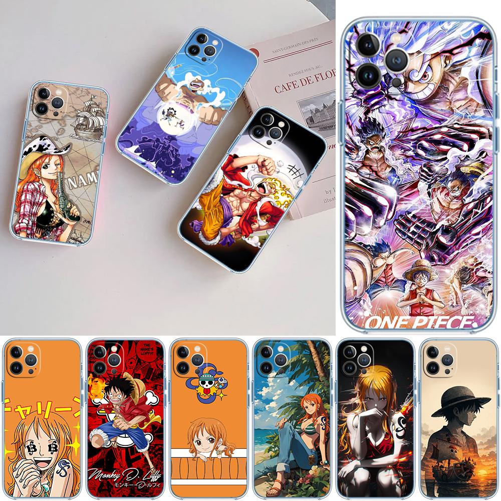 One Piece Luffy Nami Transparent Phone Case for Motorola Moto Edge 20 30 40 50 S30 Fusion Ultra Pro Neo Lite + G200 G23