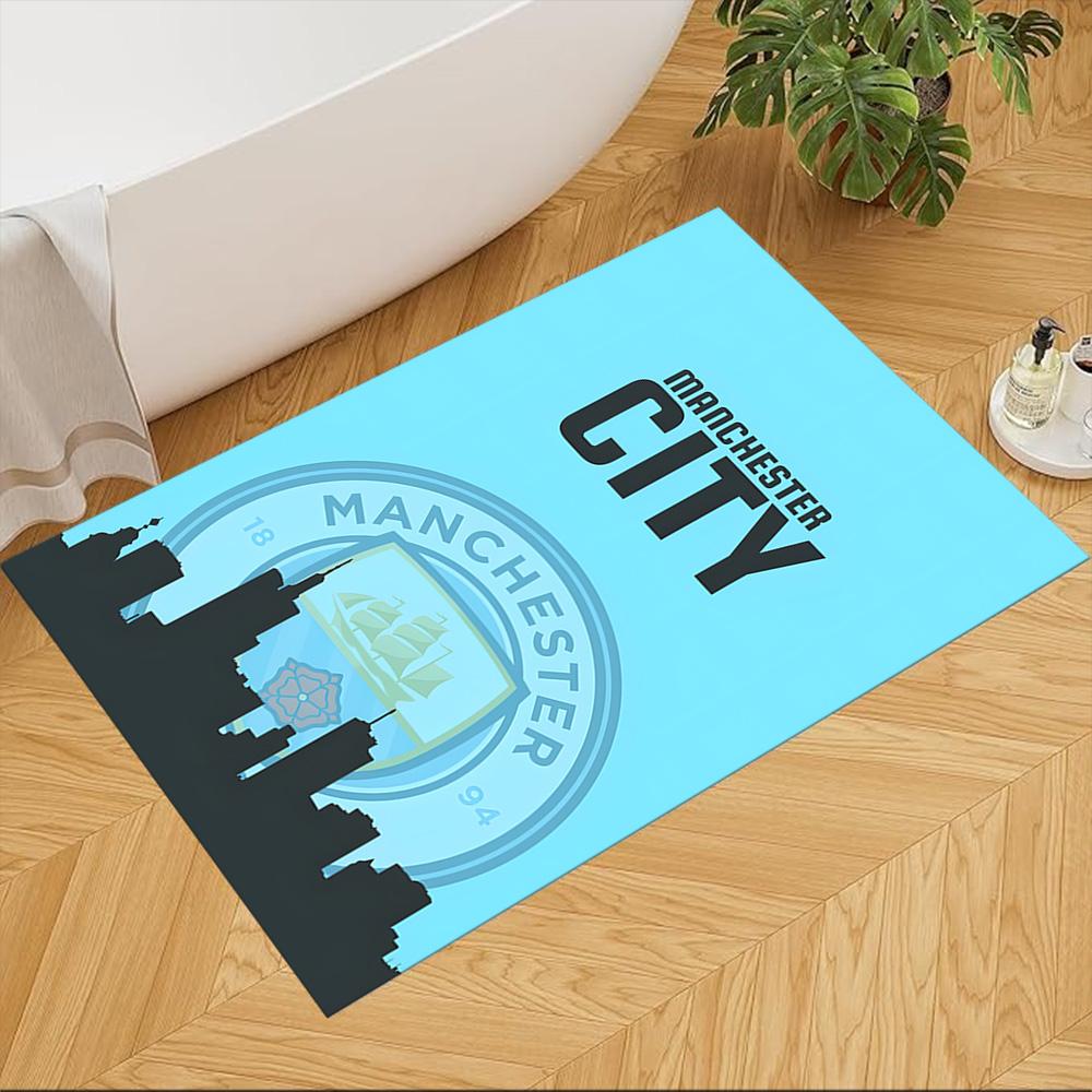 Manchester City Football Club Decorative Area Rug Soft Plush Non-slip Bottom Kitchen & Bathroom Use Fashionable Home Decor Perfect Gift