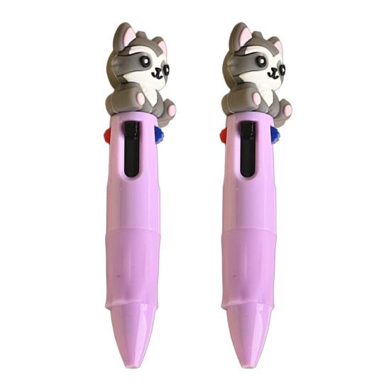 

2 шт. Шариковая ручка Мини 4-в-1 Многоцветная ручка с милыми 3D-фигурками-топперами Декорации Плавное письмо Безстрессовая Портативная ручка для ведения дневника Заметок C