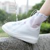 Rain Cover Adult Thick Sole Middle Tube PVC Rain Shoe Cover Anti Slip Wear Resistant Non Wet Shoes Reusable White Edging