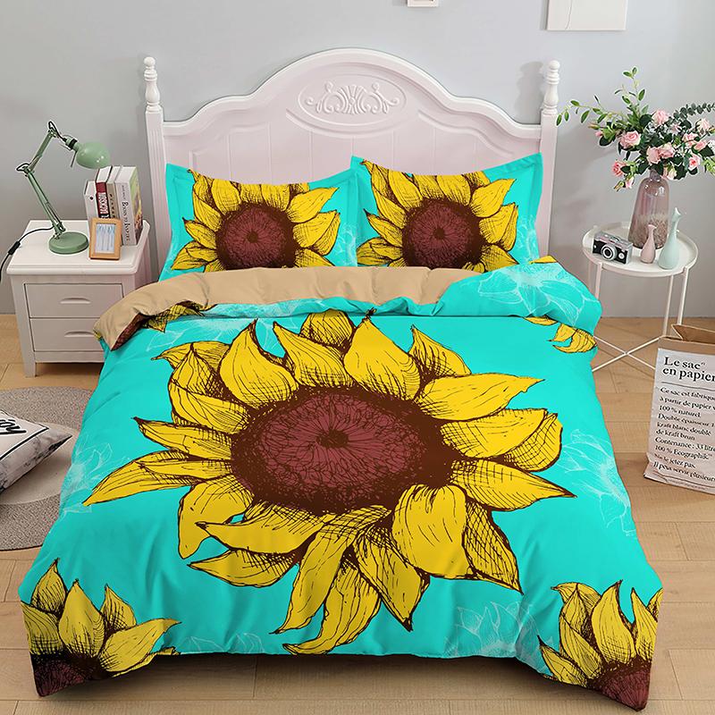 High-End Premium 3D Colorful Flowers King Quen Double Soft Duvet Cover Floral Beding Set Women Comfortable Quilt Cover Black Warm Comforter Cover