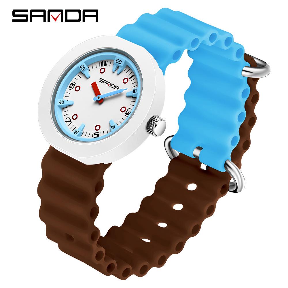 Sanda Kids  Luminous Waterproof Quartz Watch with Multi-color Options and Imported Movement. синий кофейный