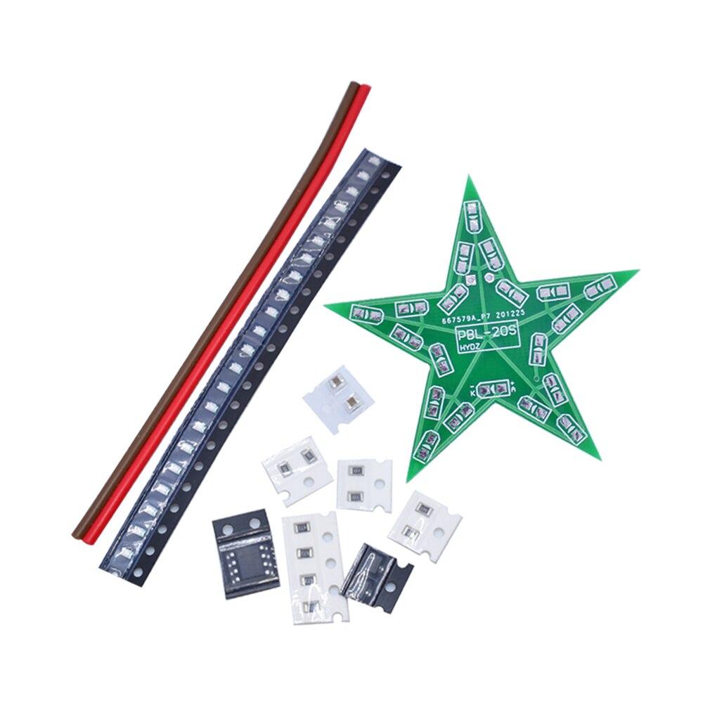 Studenten trainieren DIY Kit Fünfzackiger Stern Atemlicht Farbverlauf LED-Licht für Weihnachtslöttraining Rot Grün Blau
