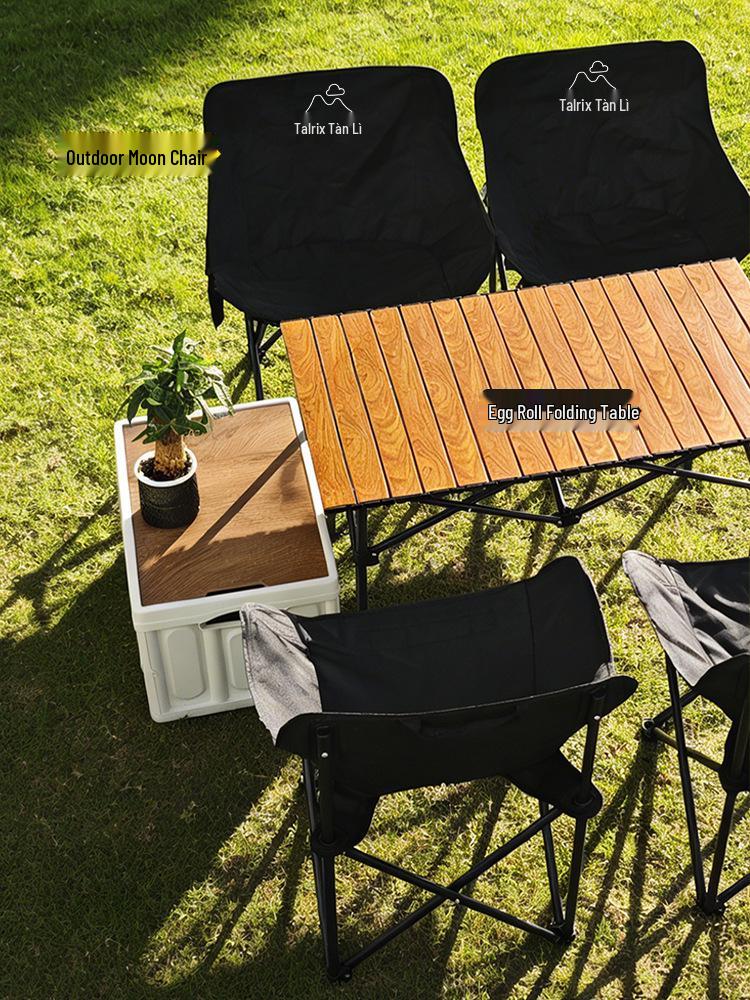 Tanli Portable Outdoor Folding Table & Chairs Set - Lightweight Roll-Up for Camping & Picnic