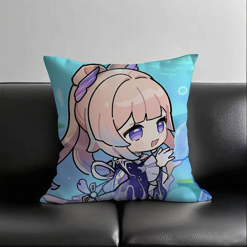 1pc Sangonomiya Kokomi And Sea Genshin Impact Pillow Case Fashion Square Pillowcase Bedroom Sofa Room Ins Decoration Leisure