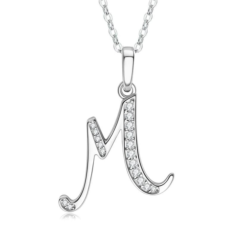 New Design 26 English Letter Zircon Pendant Necklace Trendy Temperament Personality Necklaces Fashion Jewelry Gift