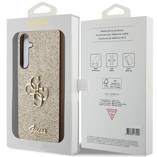 Guess Guhcs23Fehg4Sgd S23 Fe S711Złoty/Gold Hardcase Glitter Script Big 4G