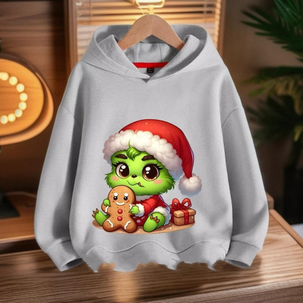 Cartoon Fashion Men Women's Hoodies Christmas Green Monster Print Pullover Cartoon Casual Sweatshirt Kids Hoodies Long Sleeve Clothing