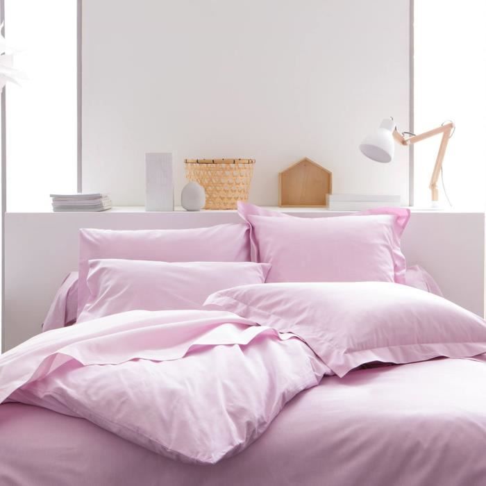 Housse de couette - Design Actuel - 220x240cm - 100% coton - Poudre lilas - Uni