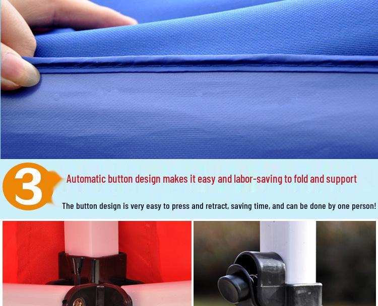 Foldable 3x3 Semi-Automatic Outdoor Tent: Sunshade, Rain Shelter, Customizable Exhibition Stall Umbrella