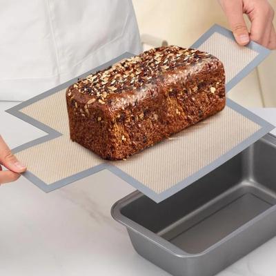Silicone Bread Pan Liner Non-stick Baking Mat, Food-grade Reusable Bread Tray Homemade Baking Aids with Non-slip Edges