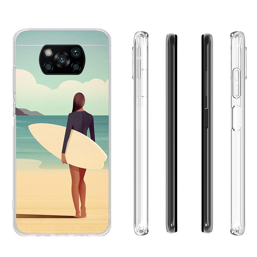Surf Board Aesthetic Cover Phone Case For Xiaomi Poco F7 Ultra X7 X6 X5 Pro M7 Redmi 15C 15 13C 13 12C 12 10C 10 9A 9C 9T 9 Shel