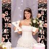 Avezano Sweet 16 Banner Rose Gold Sweet 16 Happy Birthday Porch Signs 16th Birthday Decorations for Girls Sweet Sixteen Year Old Birthday Banner
