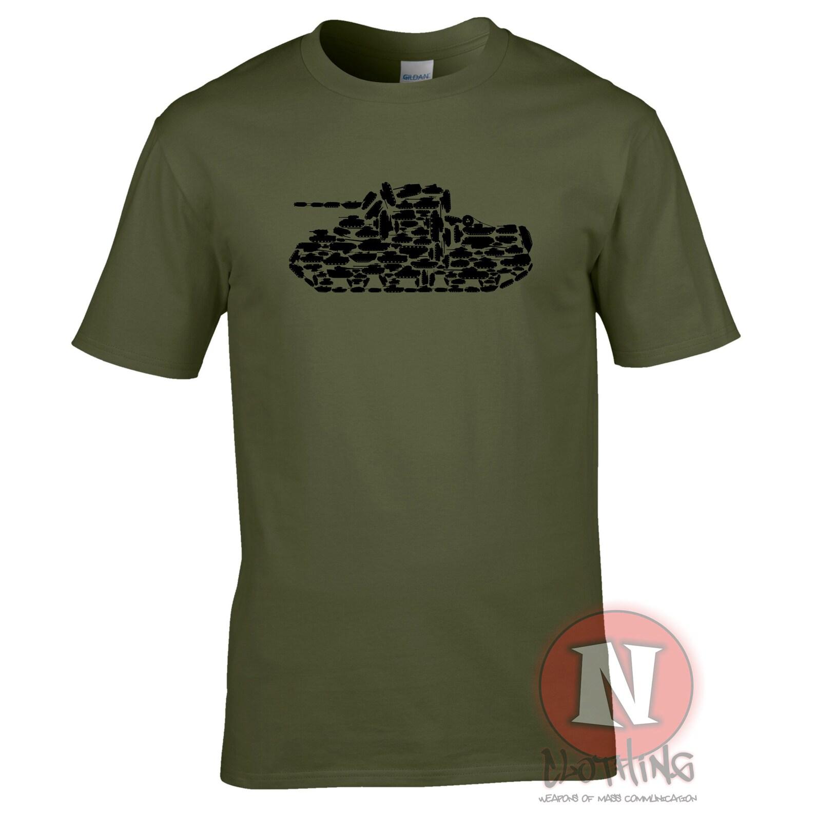 M4 Sherman Tank design T-Shirt. World war 2 design featuring some of the most well known tanks of WW2 M