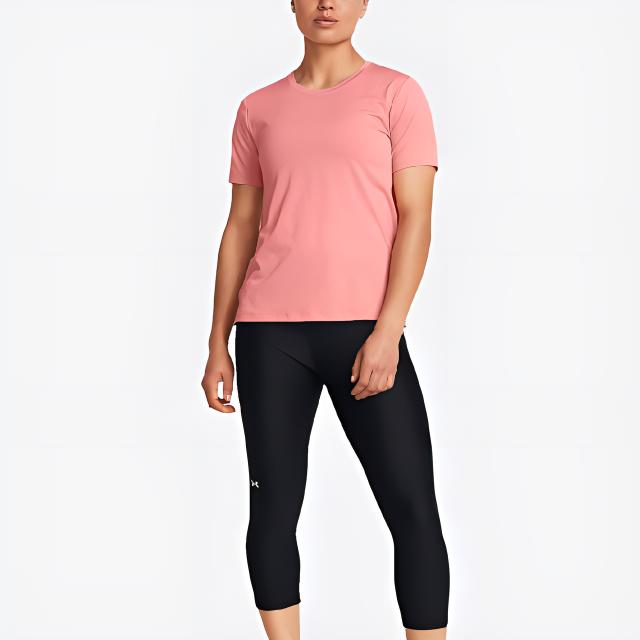 Under Armour Rush Ua Training Fitness Dopamine Quick-Dry Sports Leisure Short Sleeve T-Shirt Women T-Shirts Pink 1379043-603