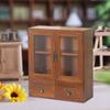 Storage Cabinet Box Showcase with Drawer Desk Organizer Cupboard Wooden Display Rack for