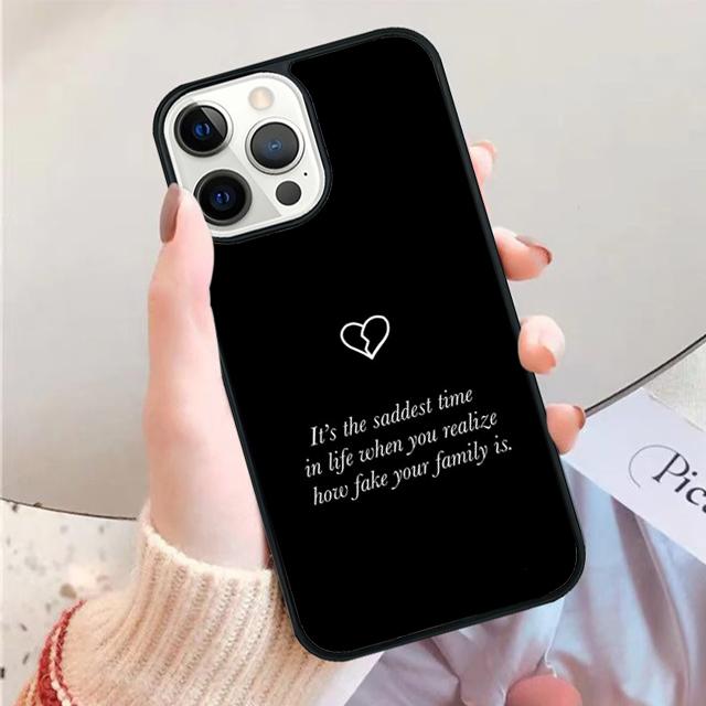 Sad depression Black Word Phone Case Cover For iPhone 17 Air 16 15 14 Plus 11 12 13 Pro Max Apple max