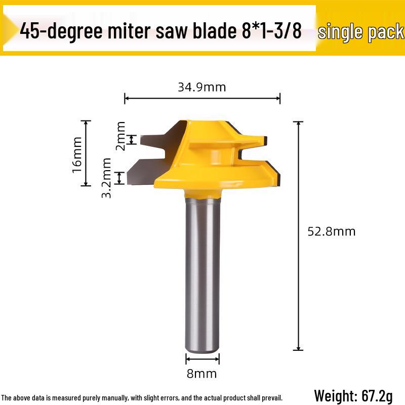 45-Degree Tenon Joint Trimmer, Mortise and Tenon Woodworking Engraver, 90-Degree Right Angle Milling Cutter, Panel Joining Blade