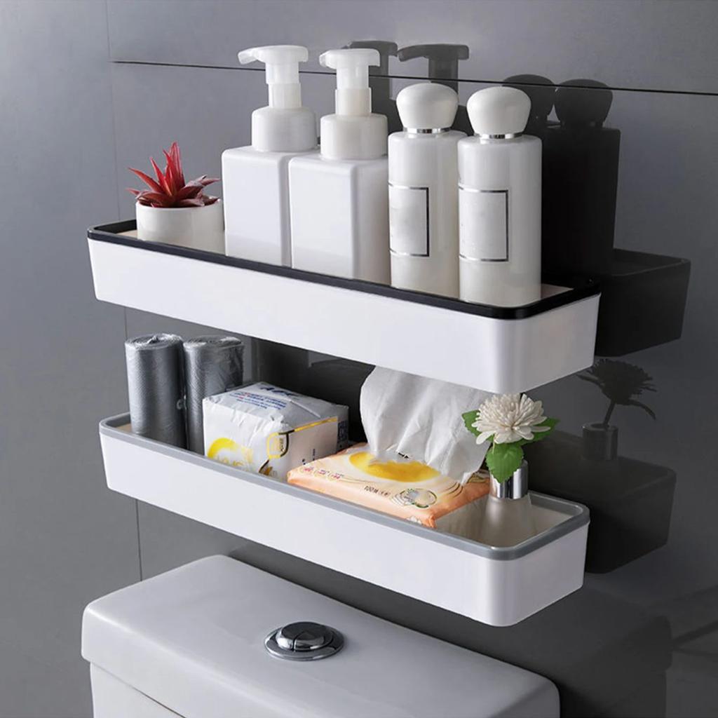 1 Stück Toilette Badezimmer Aufbewahrungsschrank Regal Wandhängend Lochfrei Multifunktionales Artefakt Über Toilettenregal Weißes Regal Organizer