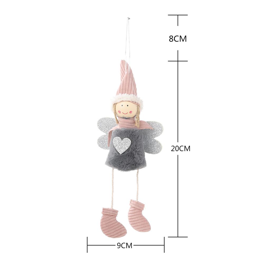 Lovely Mini Xmas Tree Plush Hanging Leg Angel Pendant Home Decoration Kids Gift