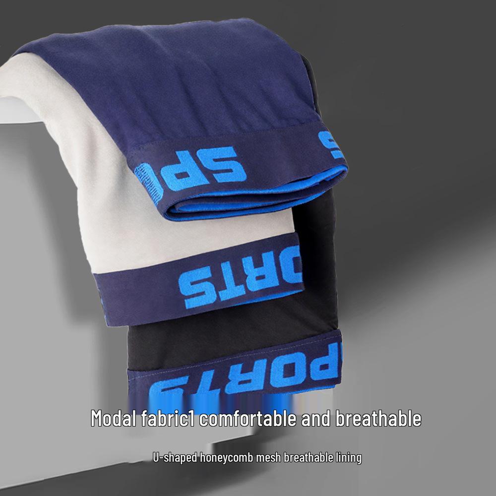 Men's Modal Sport Boxer Briefs with U-Shaped Pouch - Breathable, Plus Size, Mid-Rise