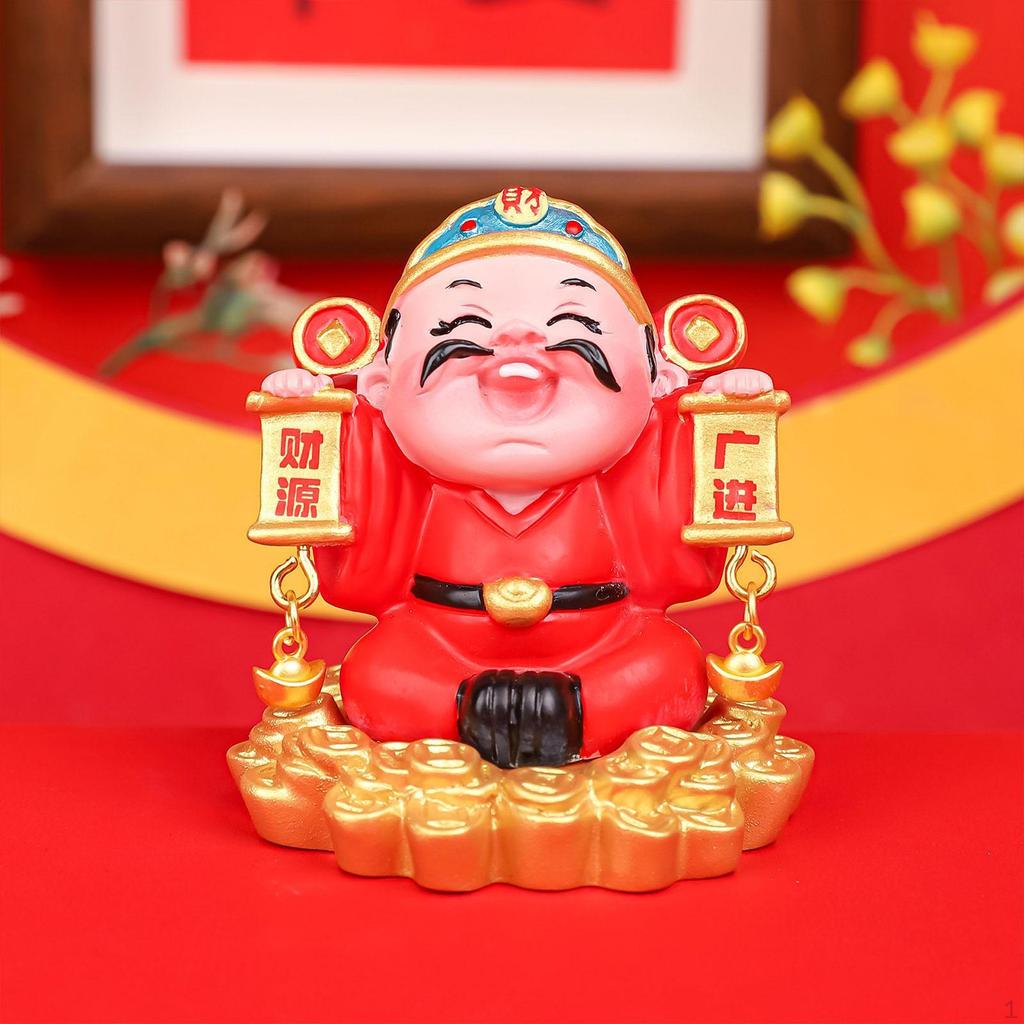 Mini Chinese Year Lucky Figurine Car Dashboard Decoration Handmade Good Luck Decor for Home