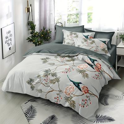 [Popular Choice] 3D Digital Printed Soft Glossy Satin Bedroom Decoration Bedding 2/3Pcs Duvet And Pillowcase Set