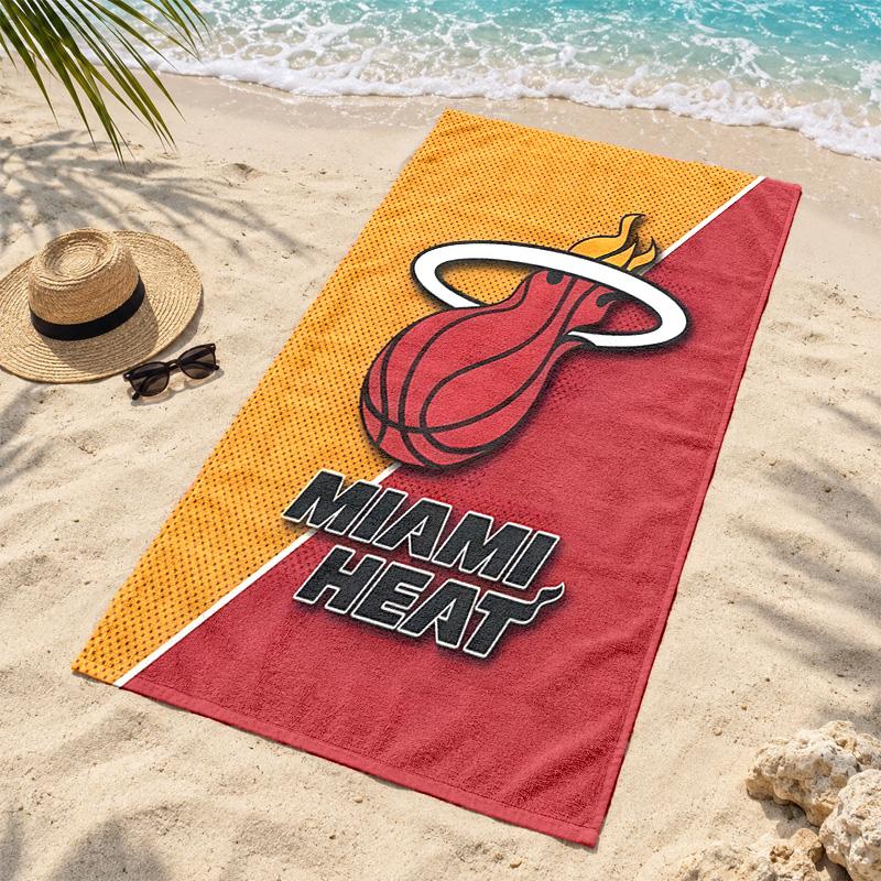 Miami Heat Beach Towel Quick Dry Sand Free Lightweight Beach Towels for Travel Swimming Camping