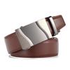 Genuine Leather Men's Automatic Buckle Cowhide Belt Alloy Buckle Business Casual Trousers Belt Middle-aged and Young People's Belt New