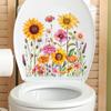 Plants Flowers Sunflowers Butterflies Wall Stickers Toilet Sticker Bathroom Toilet Cover Refrigerator Sticker Wc Decoration